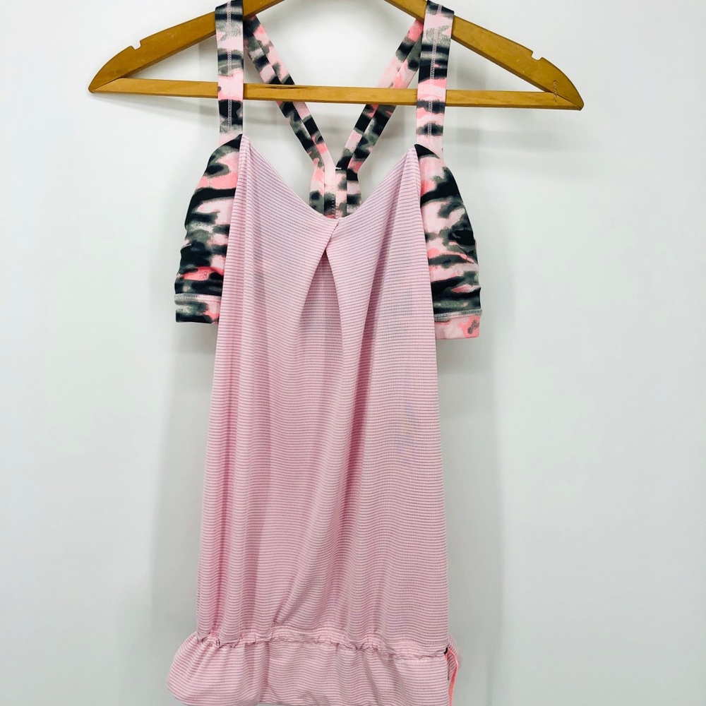 ✨Lululemon RestLess Pink Camo Sports Bra Top Sleeveless  6 Barbiecore Ballet - Picture 4 of 16